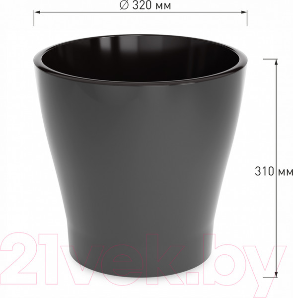 Изображение товара Кашпо Альтернатива Лея / М8866 (графитовый, с автополивом)