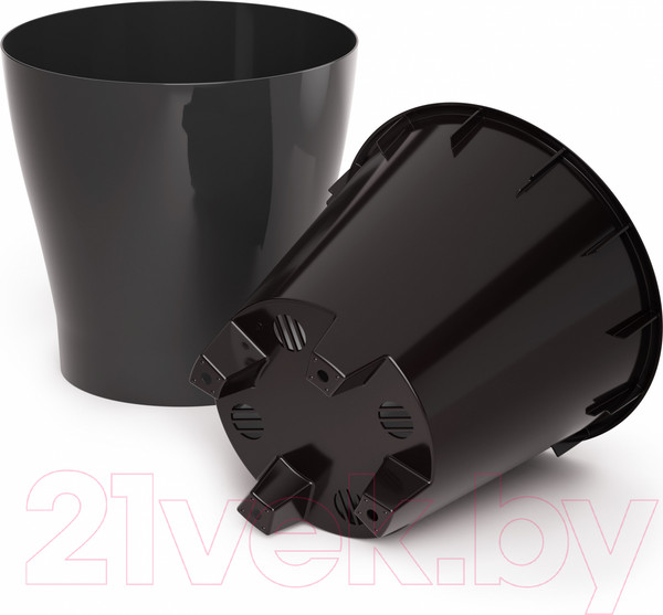 Изображение товара Кашпо Альтернатива Лея / М8866 (графитовый, с автополивом)