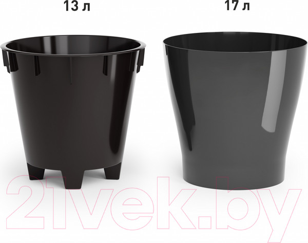 Изображение товара Кашпо Альтернатива Лея / М8866 (графитовый, с автополивом)