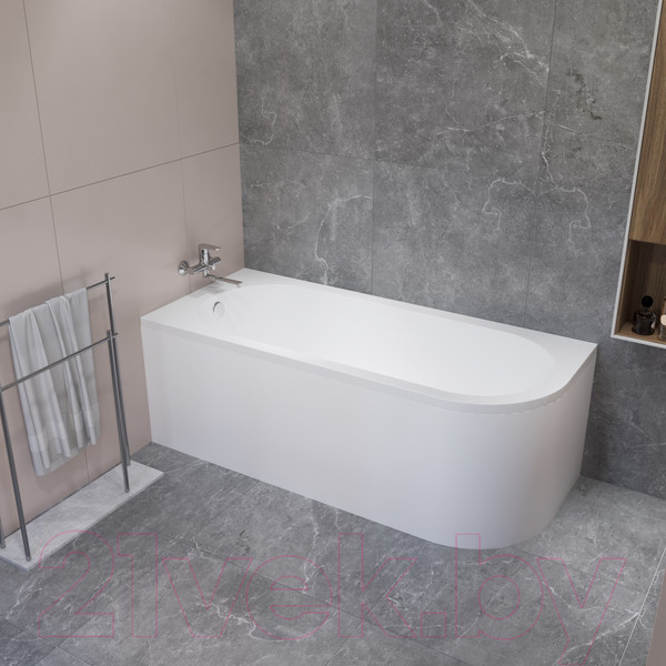 Изображение товара Ванна акриловая Lauter Monaco 170x72.5 / 2113170L (с ножками и лицевым экраном)