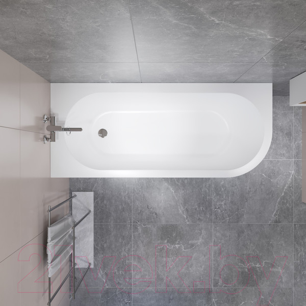 Изображение товара Ванна акриловая Lauter Monaco 170x72.5 / 2113170L (с ножками и лицевым экраном)