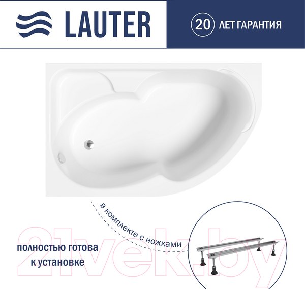 Изображение товара Ванна акриловая Lauter Geneva 170x105 / 2103170L (с ножками)