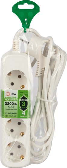 Изображение товара Удлинитель ЭРА Greenline UDL-10-430-E / Б0065061