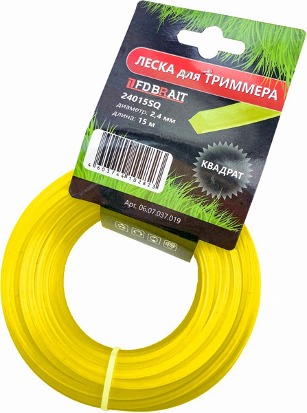Изображение товара Леска для триммера Brait BR 2.4x15 / 24015 SQ