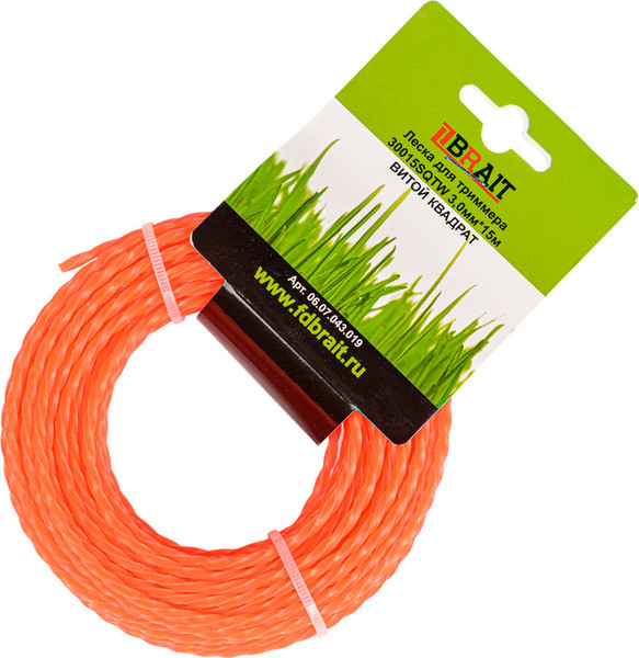 Изображение товара Леска для триммера Brait BR 3.0x15 / 30015 SQTW