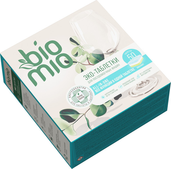 Изображение товара Таблетки для посудомоечных машин BioMio All-in-One с эфирным маслом эвкалипта (50шт)