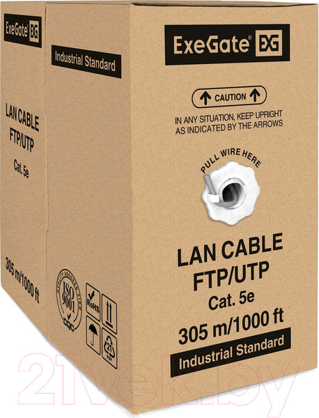Изображение товара Кабель ExeGate SFTP4-C5e-CU-S24-IN-PVC-GY-305-FLUKE SFTP / EX281809RUS