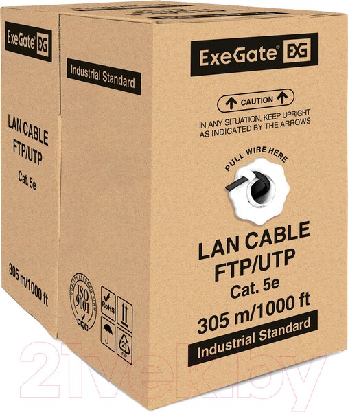 Изображение товара Кабель ExeGate UTP4-C5e-CCA-S24-OUT-PE-BK-305 / EX281819RUS