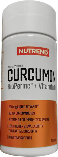 Изображение товара Комплексная пищевая добавка Nutrend Куркумин + Биоперин + Вит.D (60 капсул)