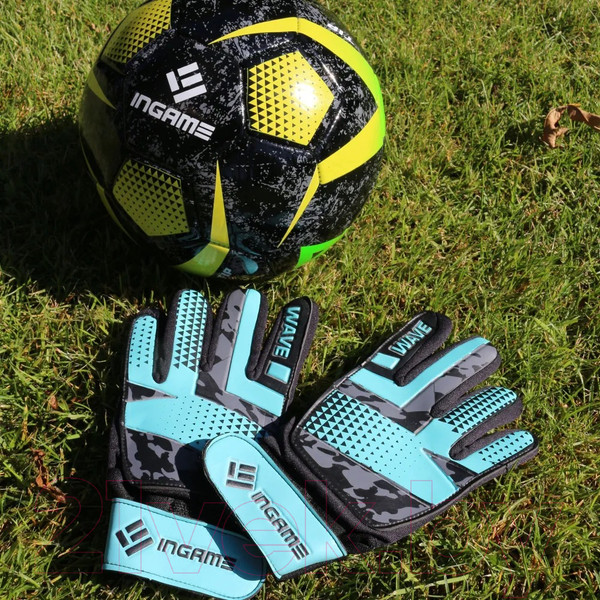Изображение товара Перчатки вратарские Ingame Wave INFB-907 (р.6, черный/голубой)