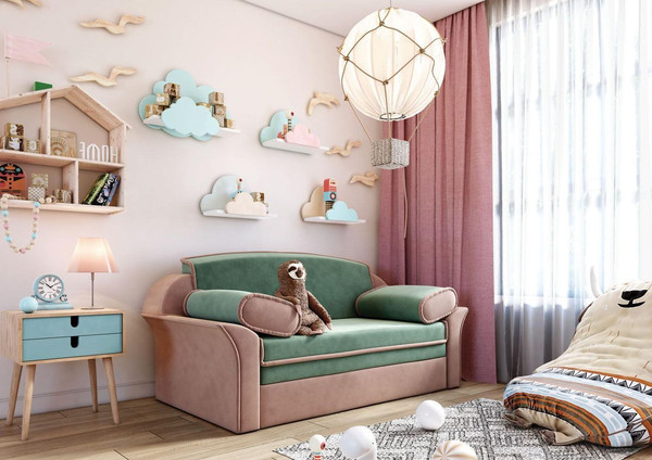 Изображение товара Диван Bravo Мебель Рик 1200 Стандарт 1 вариант (мята/пудра)