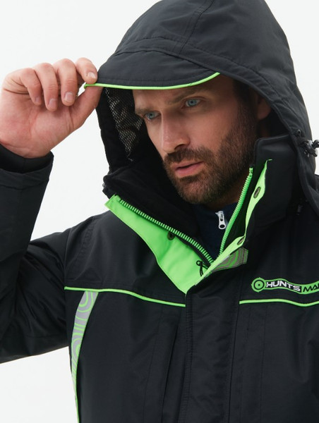 Изображение товара Костюм для охоты и рыбалки Huntsman Elbrus -35°C (р.44-46/182-188, черный/лайм )