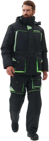 Изображение товара Костюм для охоты и рыбалки Huntsman Elbrus -35°C (р.52-54/182-188, черный/лайм)