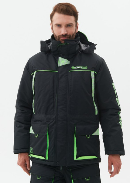 Изображение товара Костюм для охоты и рыбалки Huntsman Elbrus -35°C (р.52-54/182-188, черный/лайм)