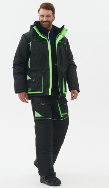 Изображение товара Костюм для охоты и рыбалки Huntsman Elbrus -35°C (р.52-54/182-188, черный/лайм)