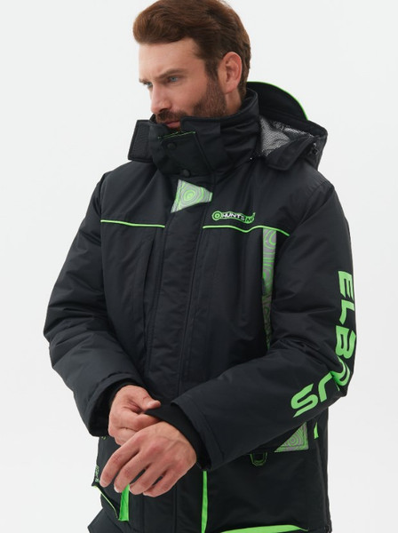 Изображение товара Костюм для охоты и рыбалки Huntsman Elbrus -35°C (р.52-54/182-188, черный/лайм)