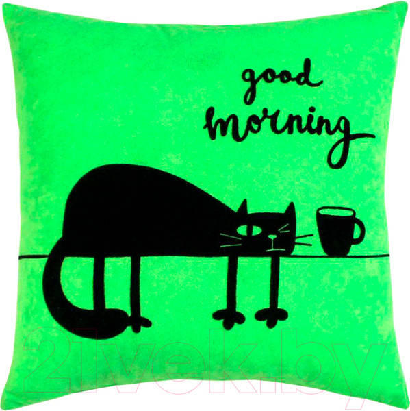 Изображение товара Подушка декоративная MATEX Meow. Good Morning / 43-669 (салатовый)