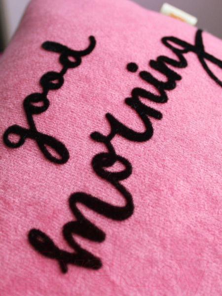 Изображение товара Подушка декоративная MATEX Meow. Good Morning / 37-859 (светло-розовый/чернильный)