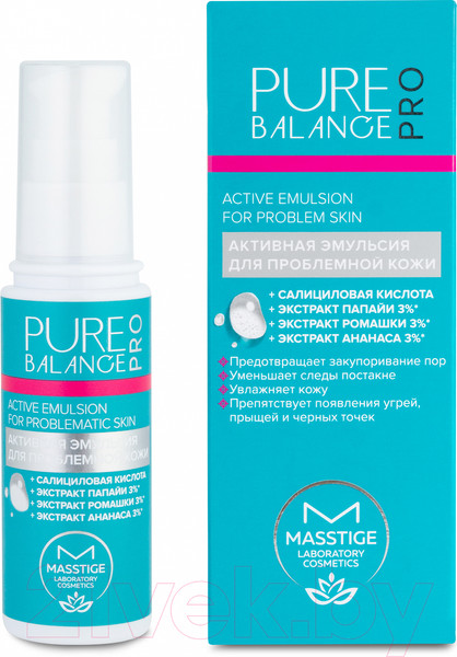 Изображение товара Эмульсия для лица Masstige Pure Balance Pro Активная для проблемной кожи (50мл)