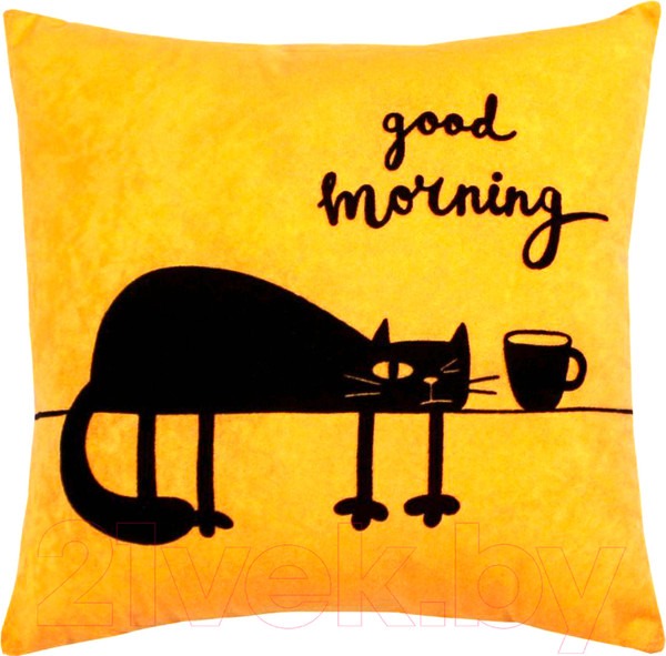 Изображение товара Подушка декоративная MATEX Meow. Good Morning / 43-652 (абрикосовый)