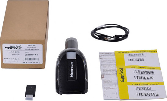 Изображение товара Сканер штрих-кода Mertech CL-2410 BLE Dongle P2D USB / 4878 (черный)