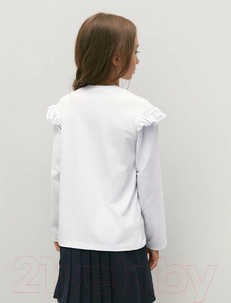 Изображение товара Лонгслив детский Amarobaby Ruffle / AB-OD24-R44/00-128 (белый, р.128)