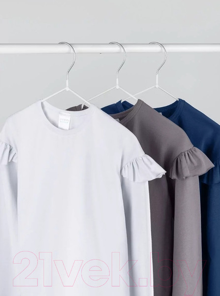 Изображение товара Лонгслив детский Amarobaby Ruffle / AB-OD24-R44/00-140 (белый, р.140)