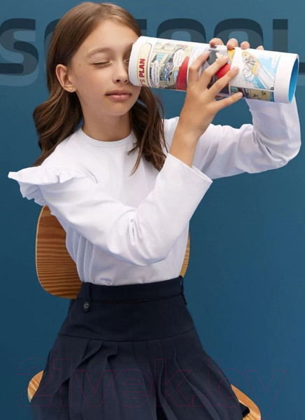 Изображение товара Лонгслив детский Amarobaby Ruffle / AB-OD24-R44/00-140 (белый, р.140)