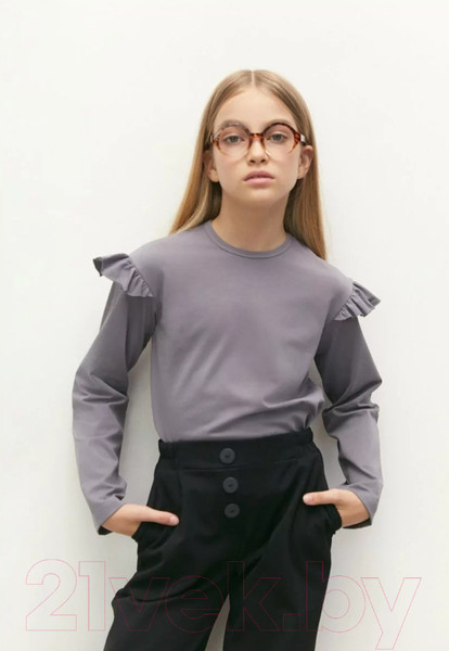 Изображение товара Лонгслив детский Amarobaby Ruffle / AB-OD24-R44/11-122 (серый, р.122)