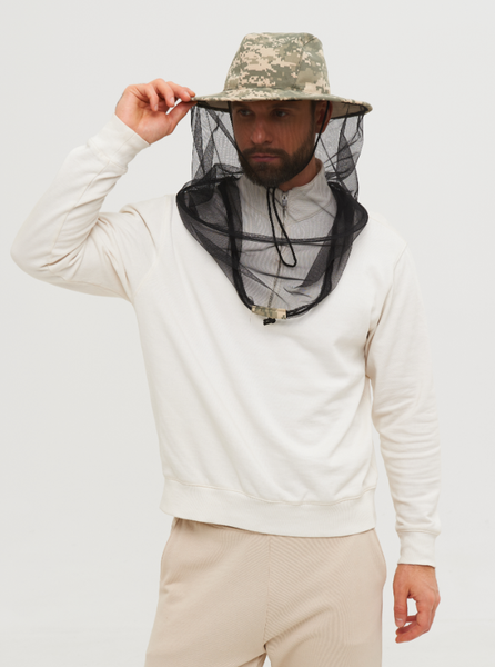 Изображение товара Накомарник для охоты и рыбалки Huntsman Антигнус c кольцом Св.пиксель 128/2 Смесовая Рип-Стоп (р.60)