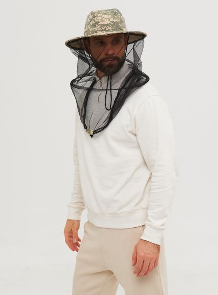 Изображение товара Накомарник для охоты и рыбалки Huntsman Антигнус c кольцом Св.пиксель 128/2 Смесовая Рип-Стоп (р.60)