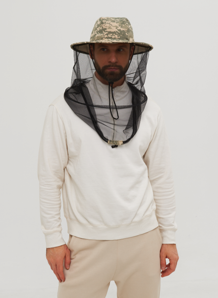 Изображение товара Накомарник для охоты и рыбалки Huntsman Антигнус c кольцом Св.пиксель 128/2 Смесовая Рип-Стоп (р.60)