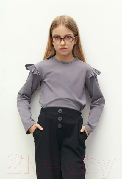 Изображение товара Лонгслив детский Amarobaby Ruffle / AB-OD24-R44/11-128 (серый, р.128)