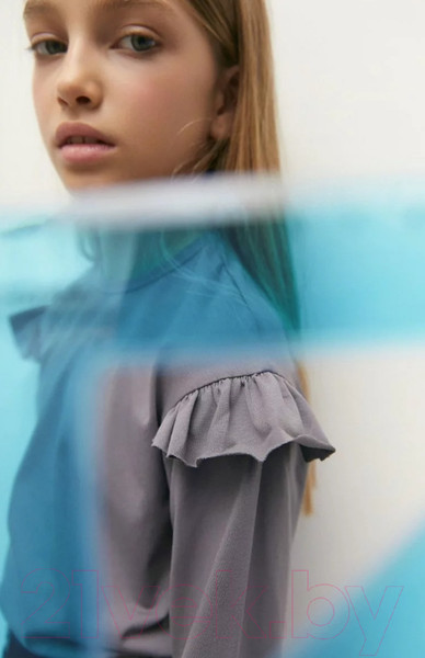 Изображение товара Лонгслив детский Amarobaby Ruffle / AB-OD24-R44/11-128 (серый, р.128)