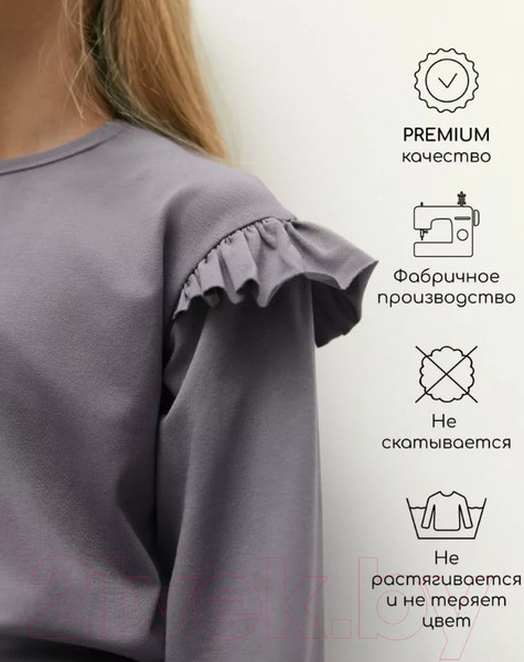 Изображение товара Лонгслив детский Amarobaby Ruffle / AB-OD24-R44/11-128 (серый, р.128)