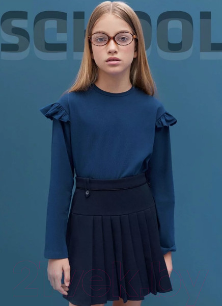 Изображение товара Лонгслив детский Amarobaby Ruffle / AB-OD24-R44/20-128 (синий, р.128)