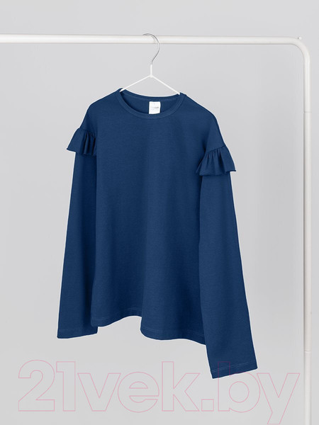 Изображение товара Лонгслив детский Amarobaby Ruffle / AB-OD24-R44/20-140 (синий, р.140)