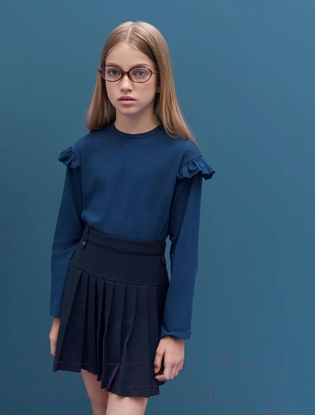 Изображение товара Лонгслив детский Amarobaby Ruffle / AB-OD24-R44/20-140 (синий, р.140)
