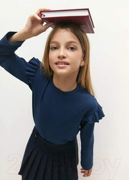 Изображение товара Лонгслив детский Amarobaby Ruffle / AB-OD24-R44/20-140 (синий, р.140)