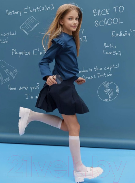 Изображение товара Лонгслив детский Amarobaby Ruffle / AB-OD24-R44/20-140 (синий, р.140)