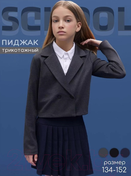 Изображение товара Пиджак детский Amarobaby Study Short / AB-OD24-SS3002/11-140 (серый, р.140)