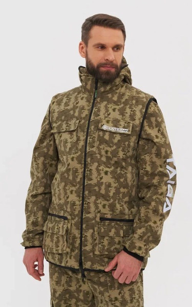 Изображение товара Костюм для охоты и рыбалки Huntsman Тайга-3 летний Твил-Пич Ряска (р-р 44-46/182-188)