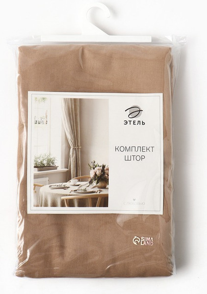 Изображение товара Комплект штор Этель ECO 136x180 / 10398303 (2шт, бежевый)