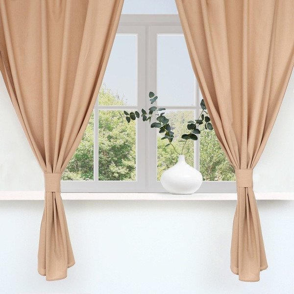Изображение товара Комплект штор Этель ECO 136x180 / 10398303 (2шт, бежевый)