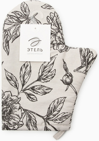 Изображение товара Рукавица-прихватка Этель Black flowers / 10283366
