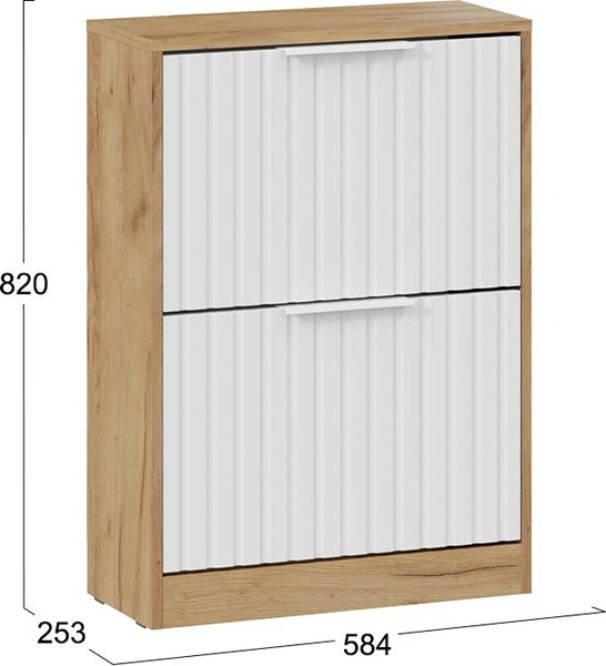 Изображение товара Тумба для обуви ТриЯ Хилтон Исп.2 (дуб крафт золотой/белый матовый)