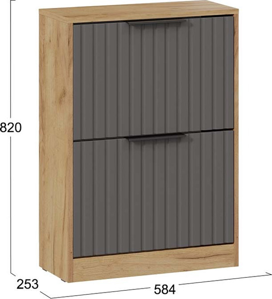 Изображение товара Тумба для обуви ТриЯ Хилтон Исп.2 (дуб крафт золотой/графит матовый)