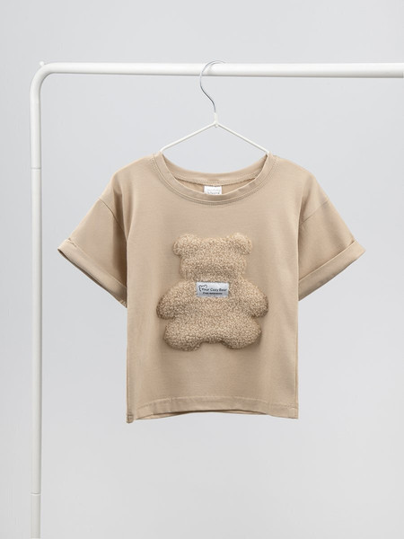 Изображение товара Футболка для малышей Amarobaby Bear / AB-OD24-B33/03-98 (бежевый, р.98)