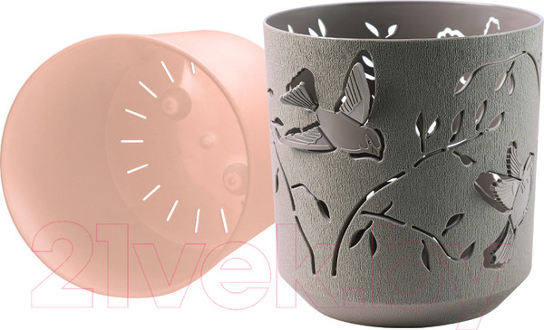 Изображение товара Кашпо La Decoro Колибри КШ-4652 (2.5л, мокачино/пудра)