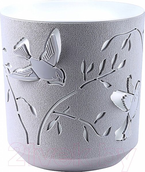 Изображение товара Кашпо La Decoro Колибри КШ-4648 (1.25л, серый жемчуг/белый)